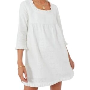 Tuckernuck Women's M White Textured Ruffle Clara Mini Dress